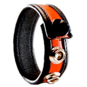 3 Snap Leather Cock Ring Red