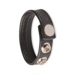 Black Label - 3 Snap Leather Cock Ring Black
