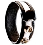 Black Label - 3 Snap Leather Cock Ring White