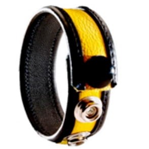 3 Snap Leather Cock Ring Yellow