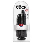 King Cock - Two Cocks One Hole 22,85 cm (9") Black