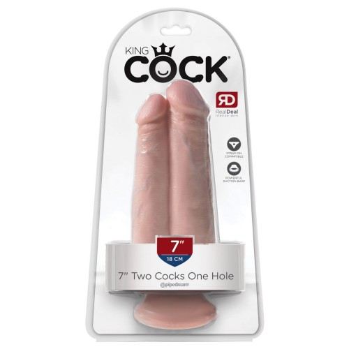 King Cock - Two Cocks One Hole 17,80 cm (7 inch) Flesh
