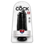 King Cock - Two Cocks One Hole 17,80 cm (7") Black