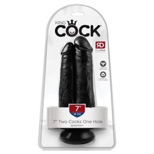 King Cock - Two Cocks One Hole 17,80 cm (7") Black