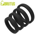Brutus - Flat Slick Silicone Cock Ring Black