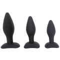 Brutus - 3 Plug Ass Training Kit Silicone Plugs Black S/M/L