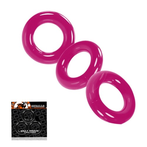 Oxballs - Willy Cock Ring 3-Pack Hot Pink